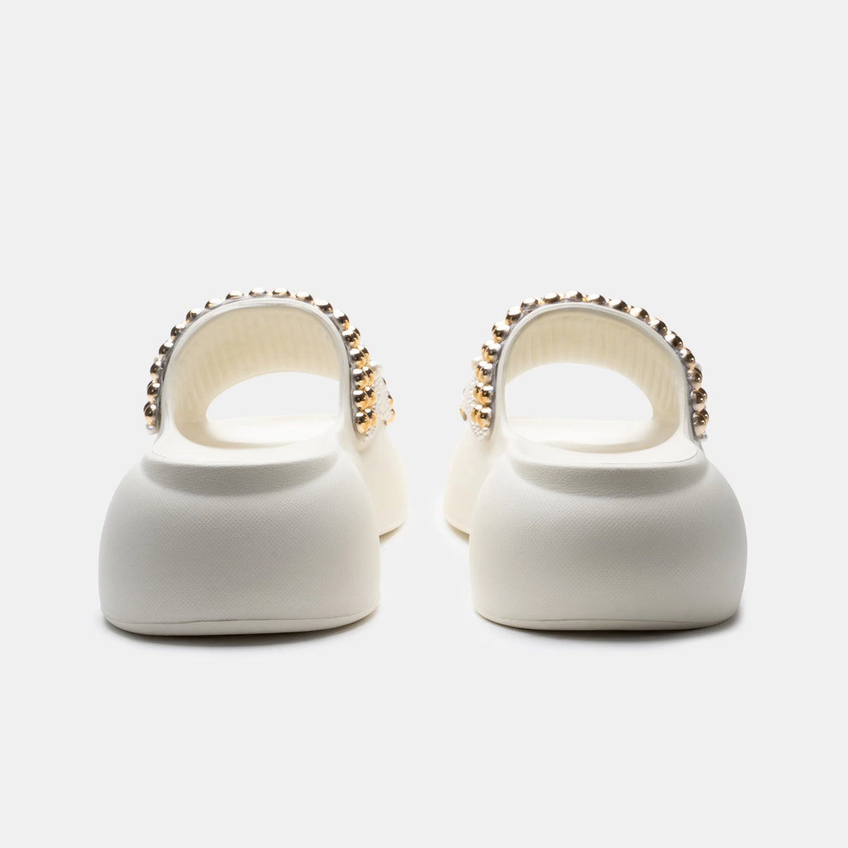 Solaris Beige, sandalia de plataforma EVA con perlas blancas y detalles en tono dorado - vista 4